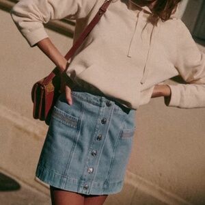 NWOT Sezane Jelena denim skirt sz 8